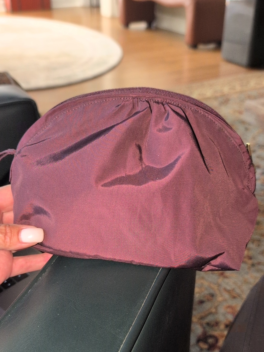 Cole Haan Burgundy Nylon Cosmetic Pouch/Wristlet